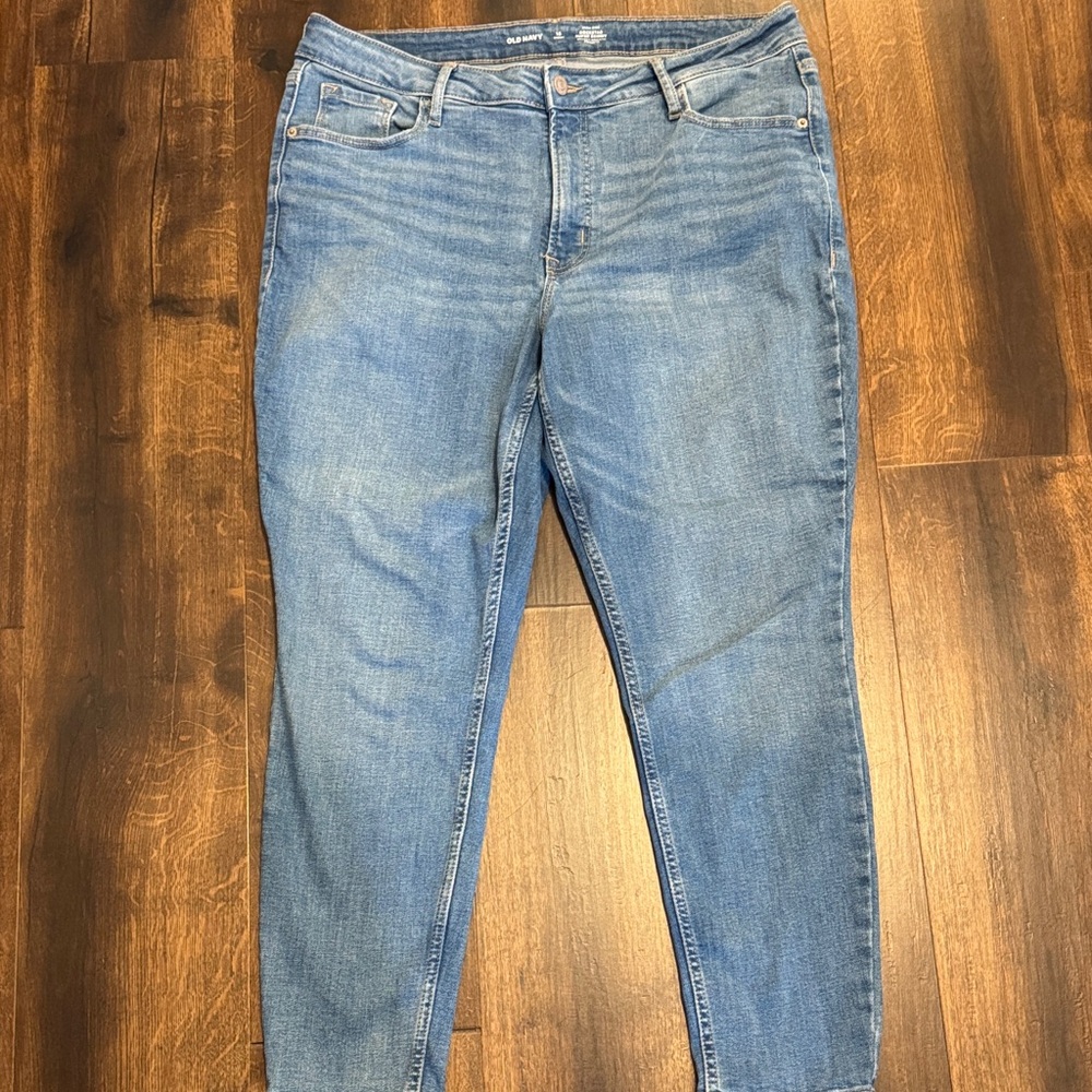 Old Navy Rockstar Super Skinny High-Rise Light Blue Women's denim Jeans - Picture 2 of 3